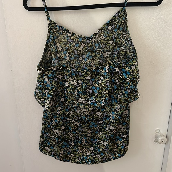 Tibi floral ruffle spaghetti tank top - Picture 5 of 5